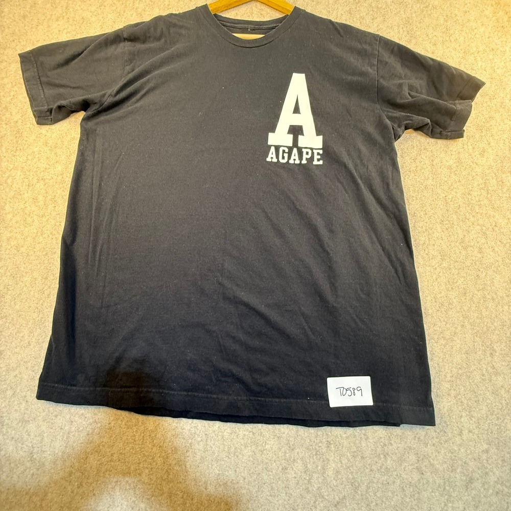 Agape Relentless‎ Graphic T-Shirt Mens Black Short Sleeve Crew Neck Cotton Tee